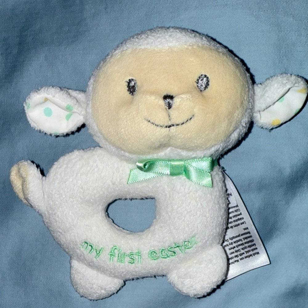 My First Easter soft baby Rattle, Magic Years gift for baby, 1st Easter Lamb